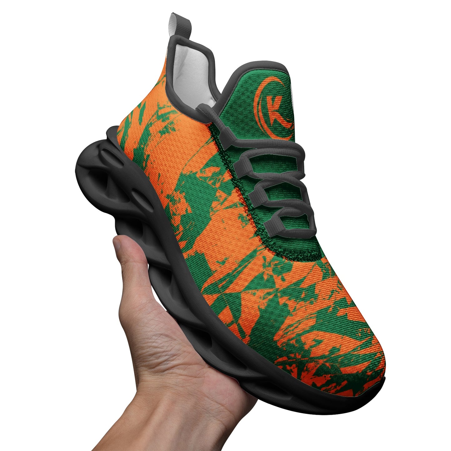 Kadobe Morpheus Orange/Green Unisex Bounce Mesh Knit Sneakers