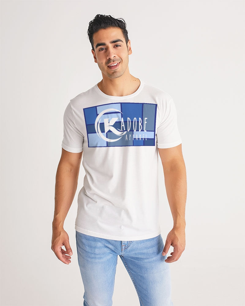 Exclusive Kadobe 2.0 Abstract Blue Boxes Logo Short Sleeve Crew Neck T Shirt