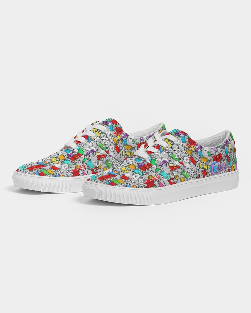 Kadobe Street Skull Graffiti Men’s Lace Up Canvas Shoe