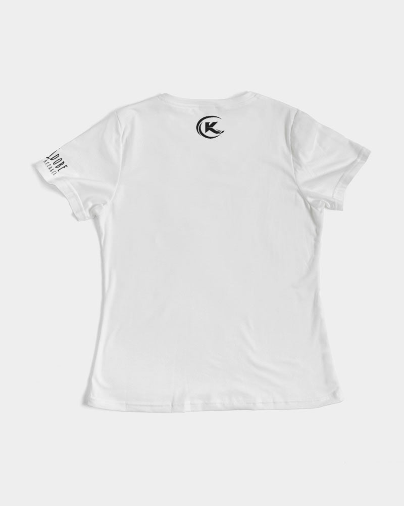Kadobe Women I Bragg With Swag White Crew Neck Short Sleeve T Shirt