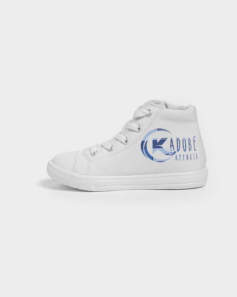 Exclusive Kadobe Abstract Blue Boxes Logo Kids High-Top Canvas Shoe