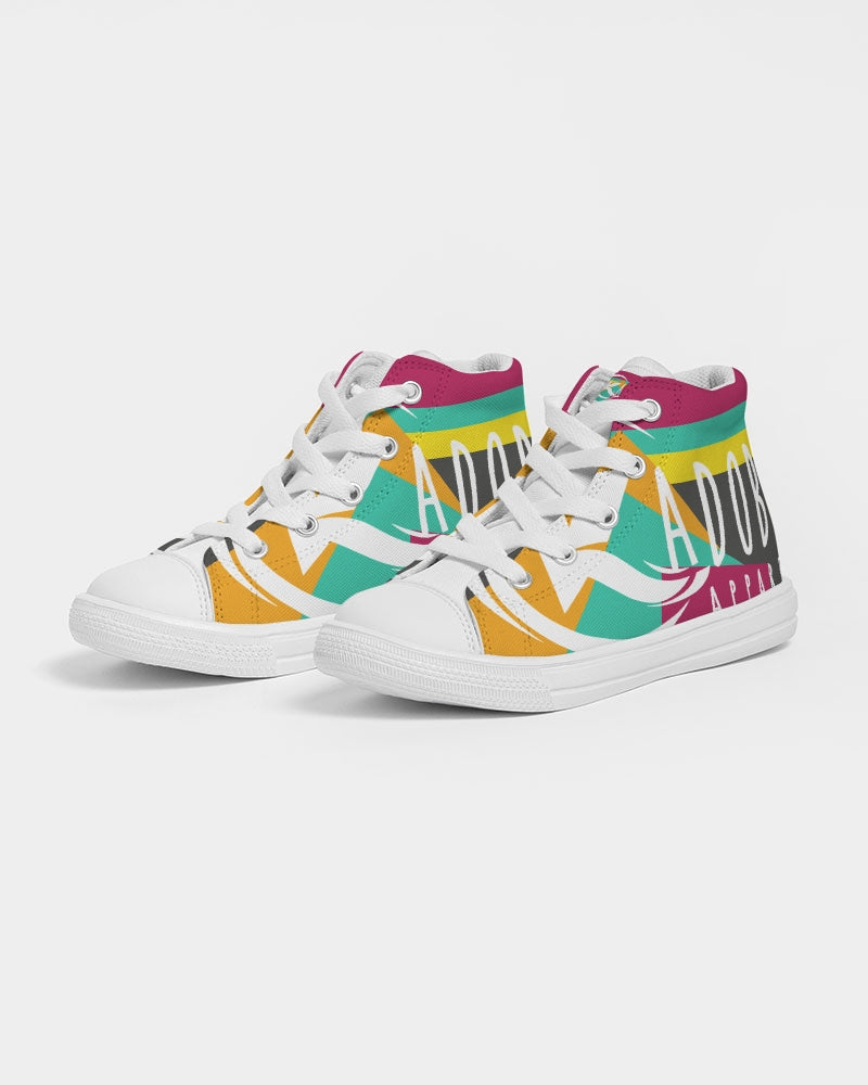 Exclusive Kadobe Modern Stripe Concept 2.0 Logo Kids High Top Canvas Shoe
