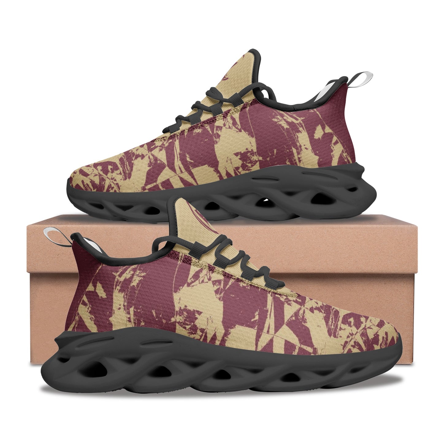 Kadobe Morpheus Garnet/Gold Unisex Bounce Mesh Knit Sneakers