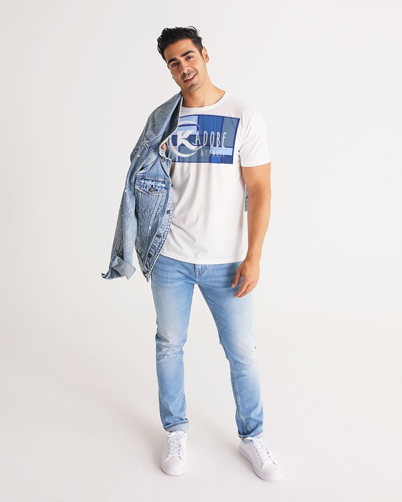 Exclusive Kadobe 2.0 Abstract Blue Boxes Logo Short Sleeve Crew Neck T Shirt