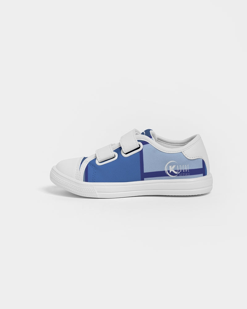 Exclusive Kadobe Abstract Blue Boxes Kids Velcro Sneaker