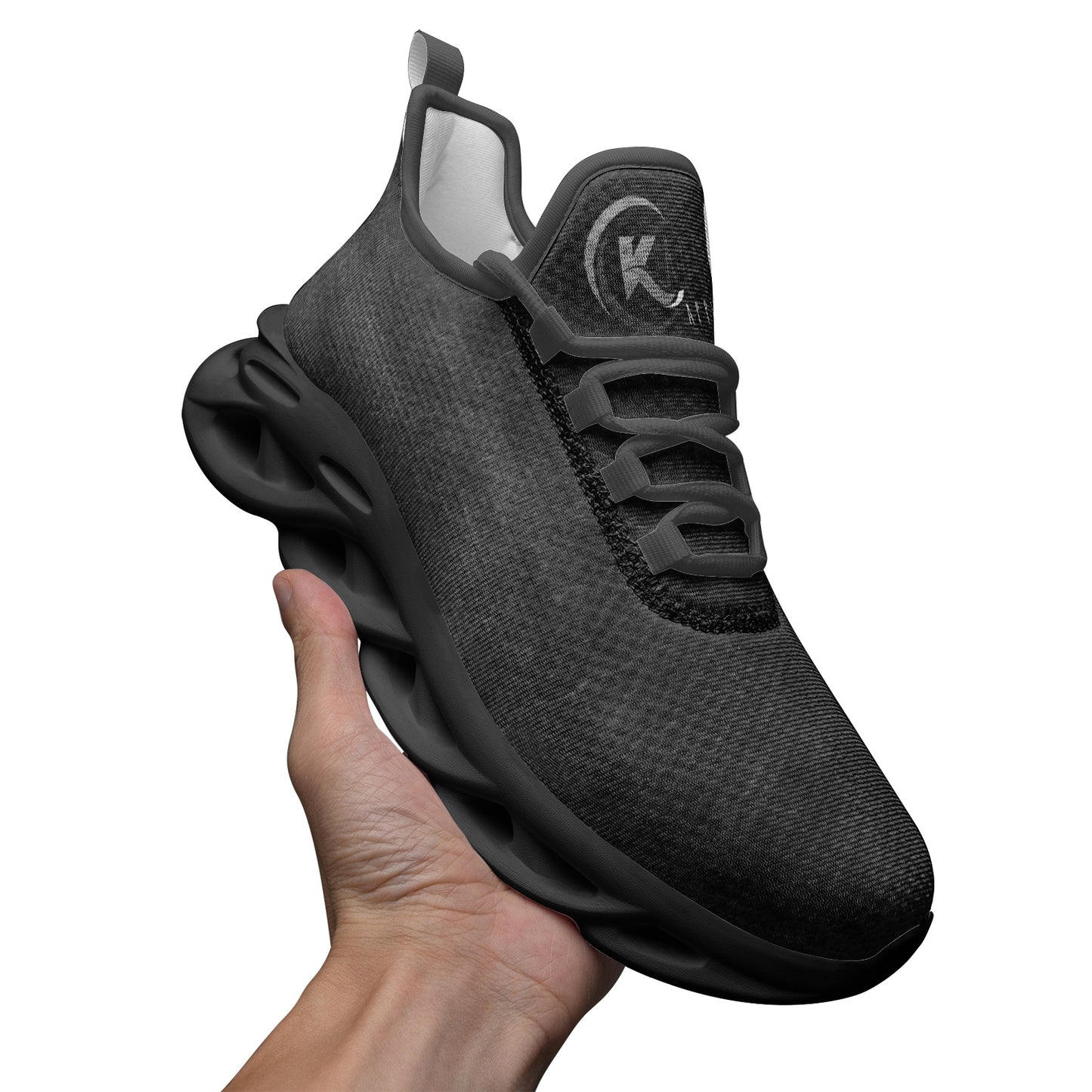 Kadobe Unisex Weave Gray Bounce Mesh Knit Sneakers