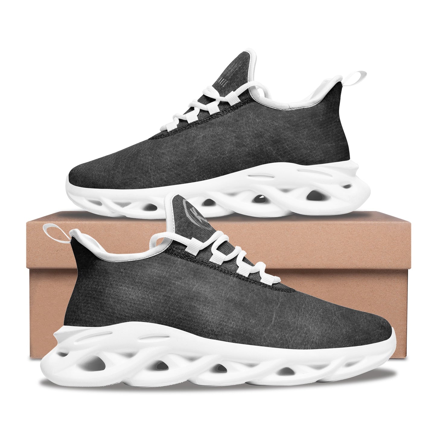 Kadobe Unisex Weave Gray Bounce Mesh Knit Sneakers