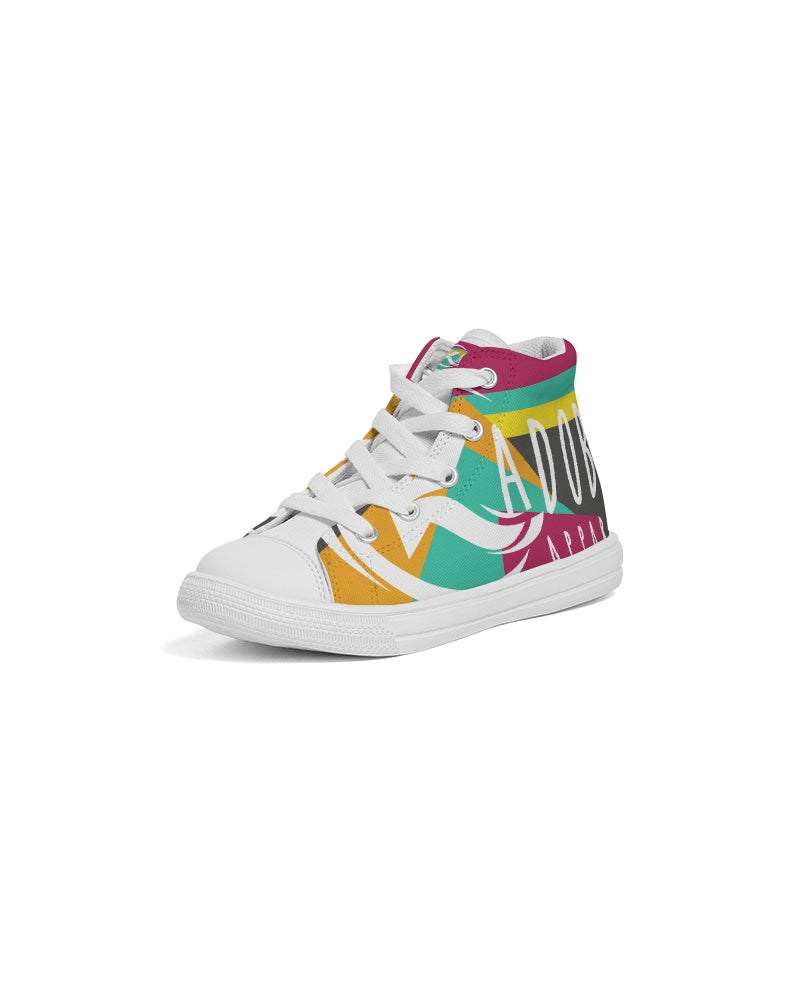 Exclusive Kadobe Modern Stripe Concept 2.0 Logo Kids High Top Canvas Shoe