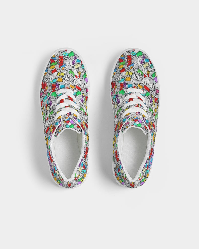Kadobe Street Skull Graffiti Men’s Lace Up Canvas Shoe