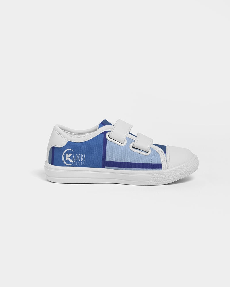 Exclusive Kadobe Abstract Blue Boxes Kids Velcro Sneaker