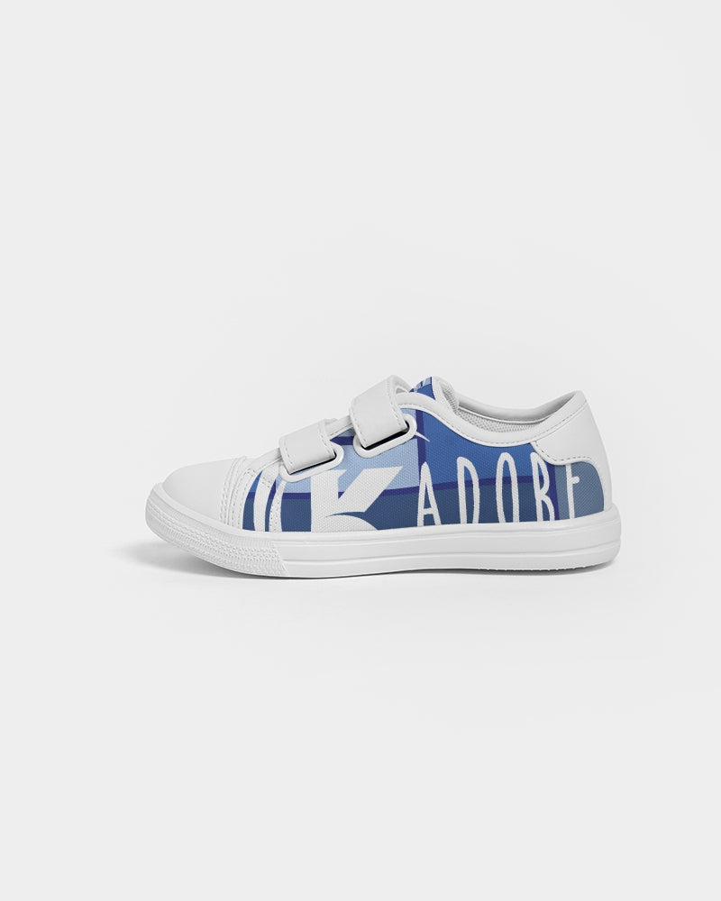 Exclusive Kadobe 2.0 Abstract Blue Boxes Logo Kids Velcro Sneaker