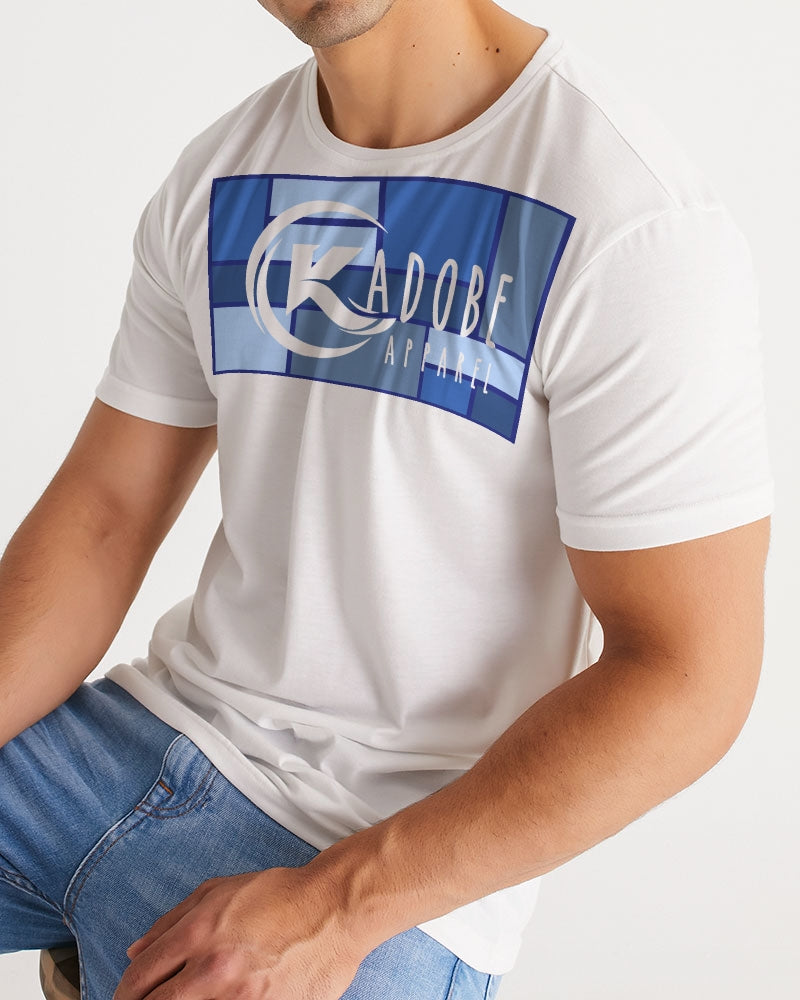 Exclusive Kadobe 2.0 Abstract Blue Boxes Logo Short Sleeve Crew Neck T Shirt