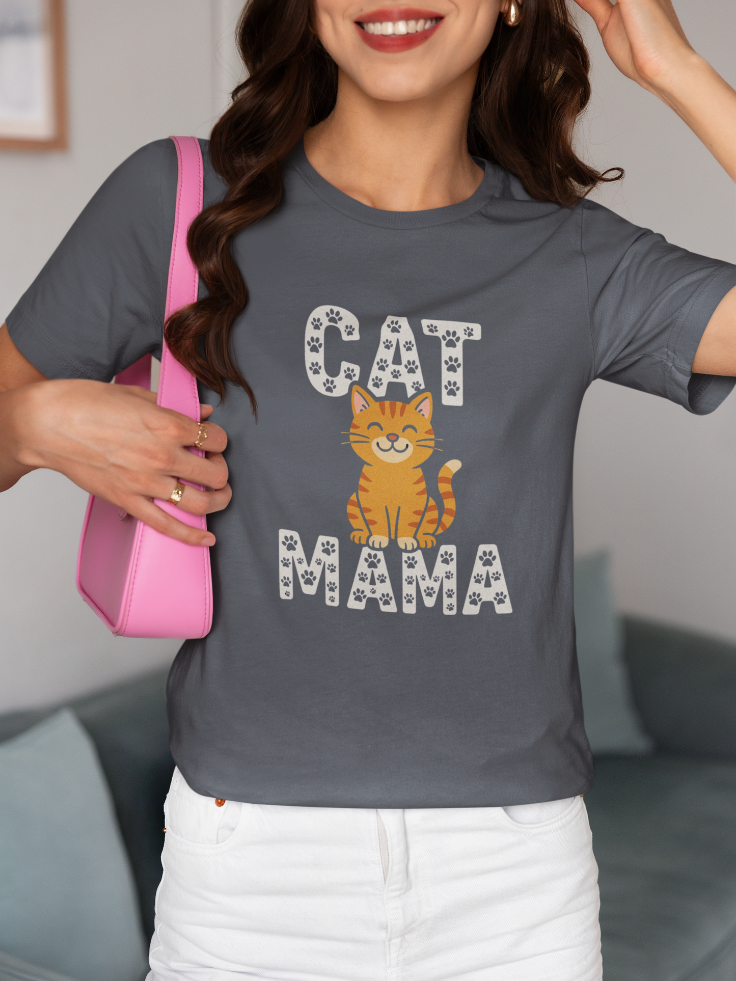 Cat Mama Short-Sleeve Cotton T-Shirt
