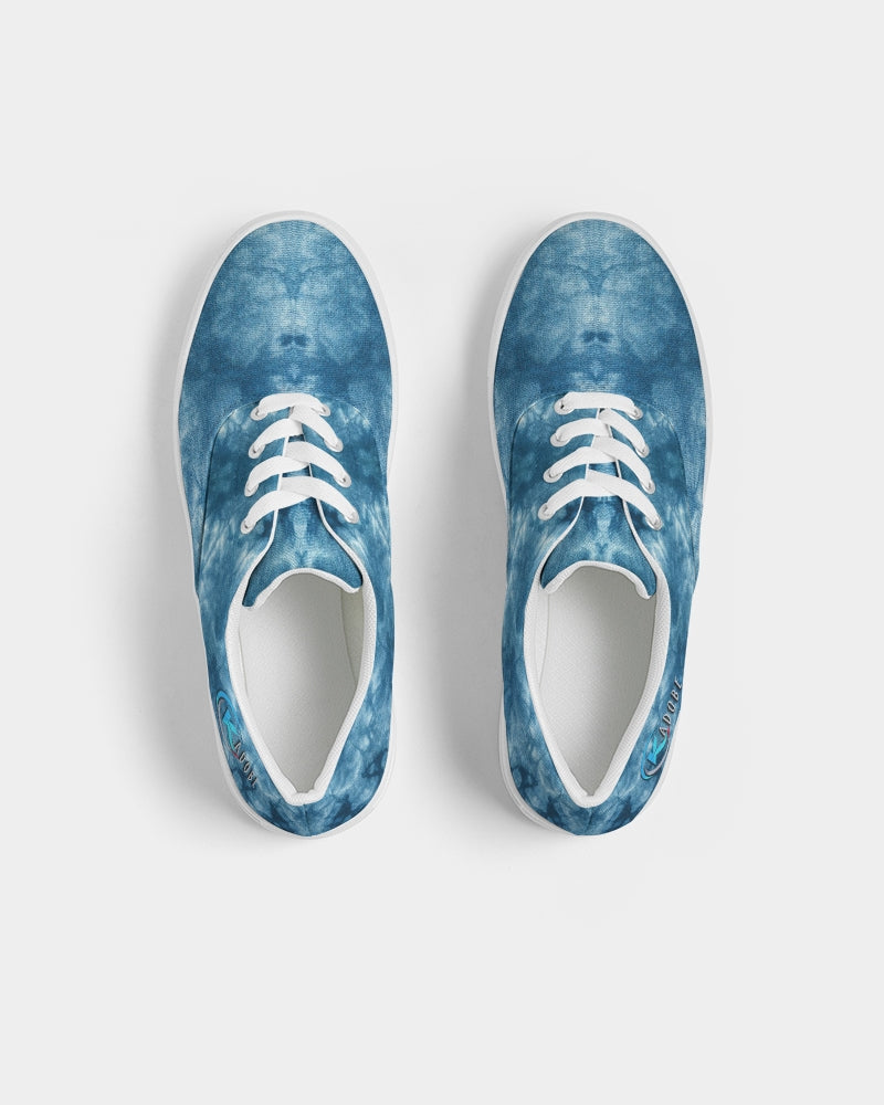 Kadobe Blue Denim Tie Dye Men’s Lace Up Canvas Shoe