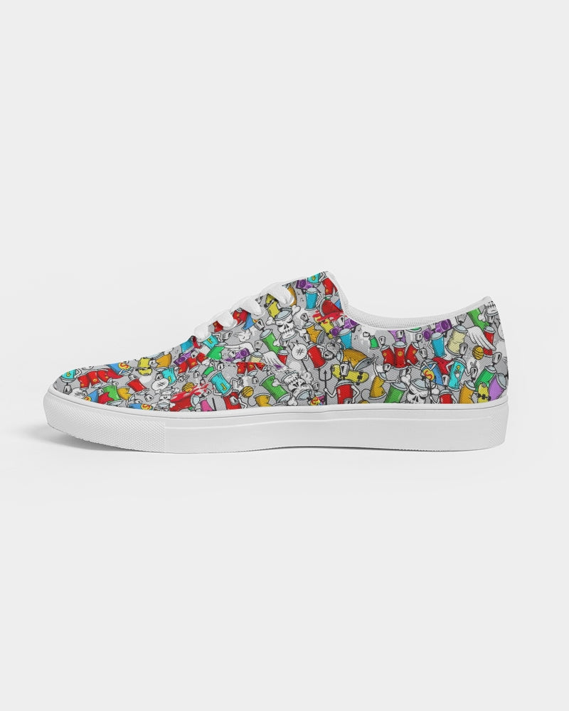 Kadobe Street Skull Graffiti Men’s Lace Up Canvas Shoe