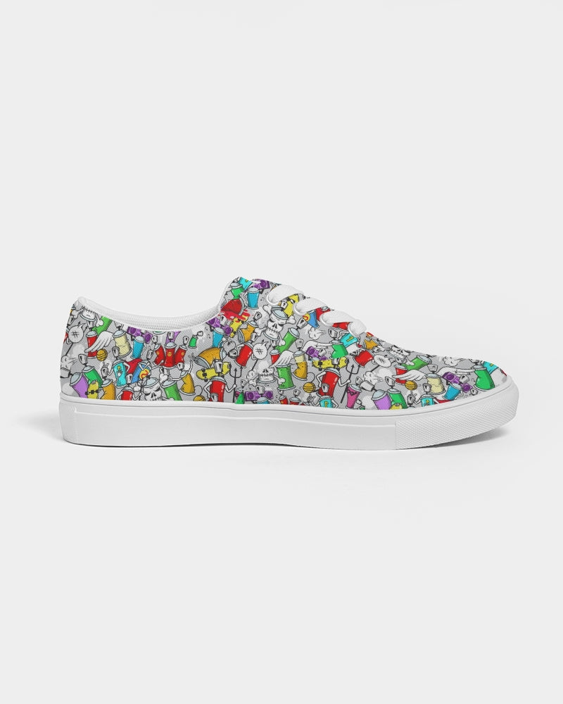 Kadobe Street Skull Graffiti Men’s Lace Up Canvas Shoe