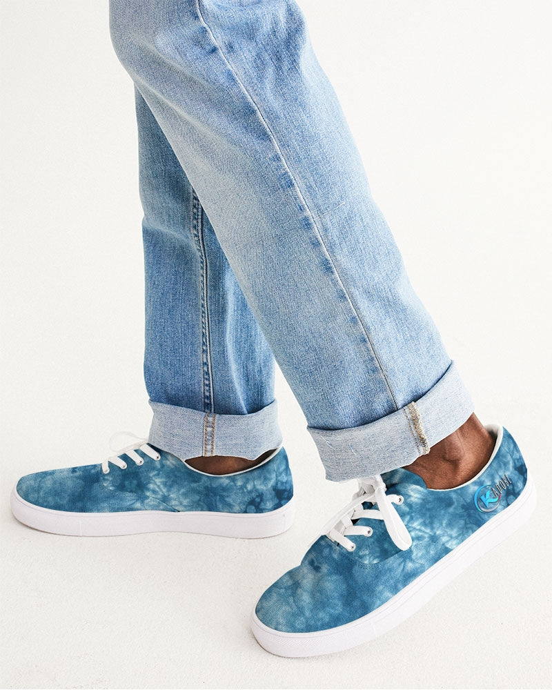 Kadobe Blue Denim Tie Dye Men’s Lace Up Canvas Shoe