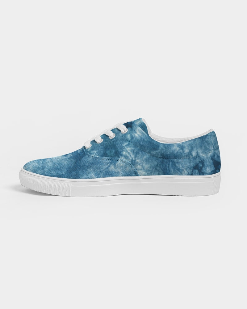 Kadobe Blue Denim Tie Dye Men’s Lace Up Canvas Shoe