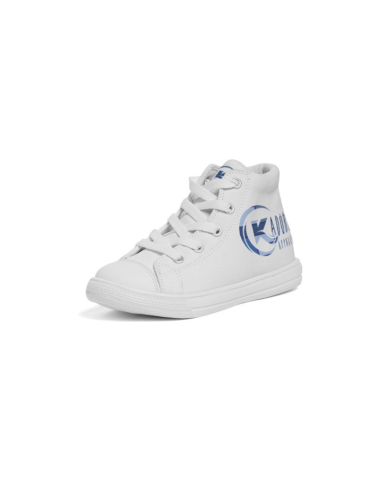 Exclusive Kadobe Abstract Blue Boxes Logo Kids High-Top Canvas Shoe