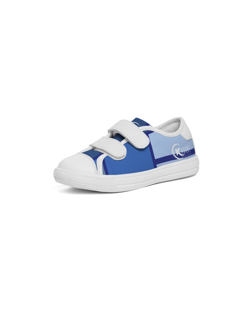 Exclusive Kadobe Abstract Blue Boxes Kids Velcro Sneaker