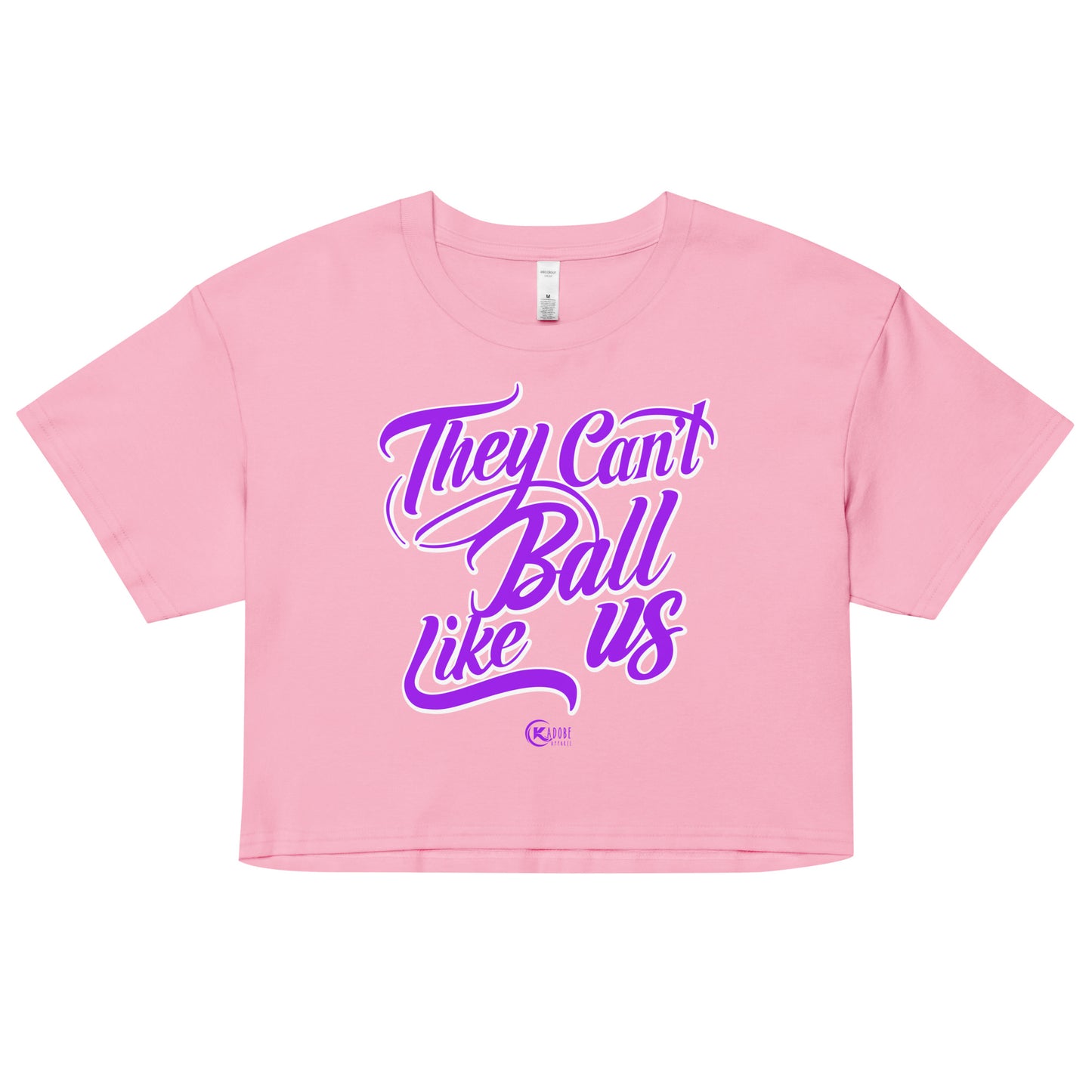 Women’s crop top THEY CAN’T BALL LIKE US Pink and Purple