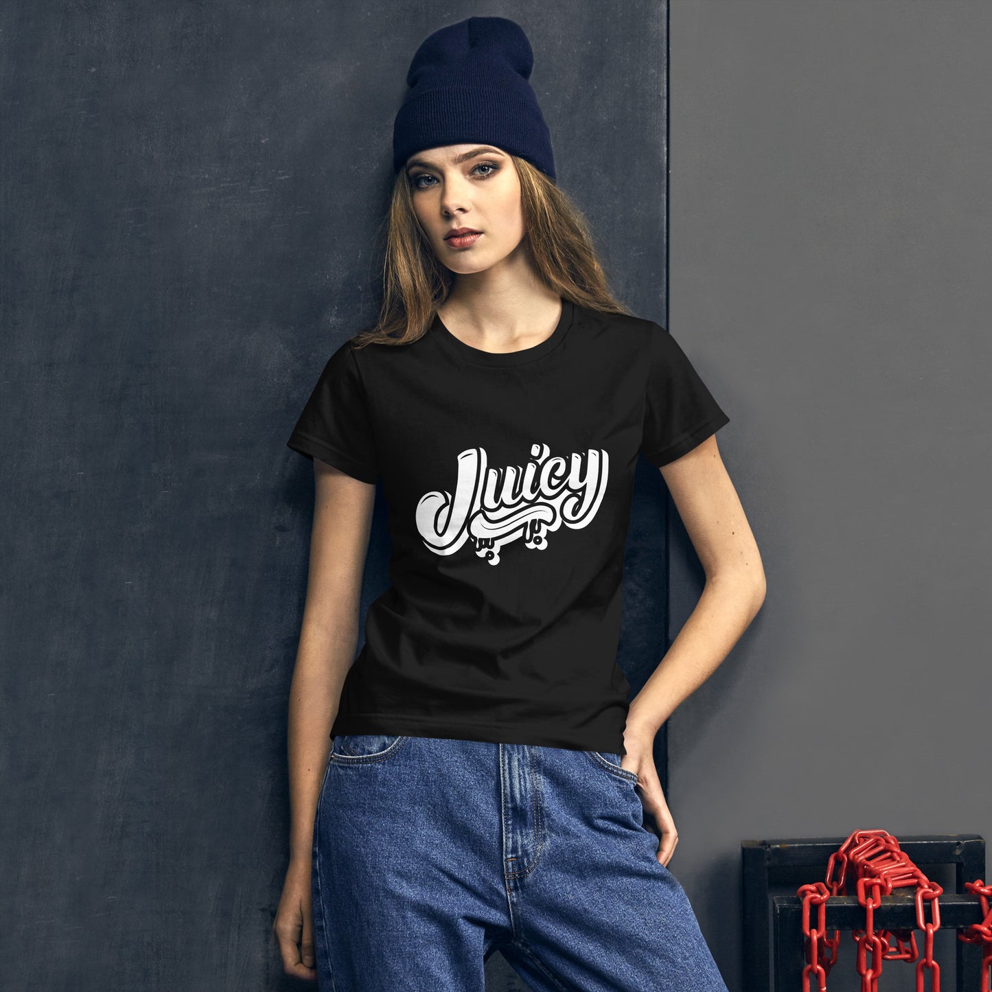 Women’s short sleeve t-shirt Black and White Juicy