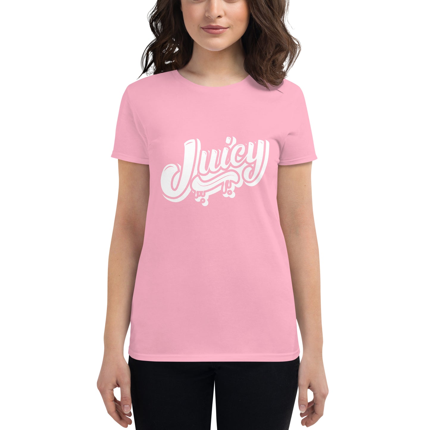 Women’s short sleeve t-shirt Pink and White Juicy