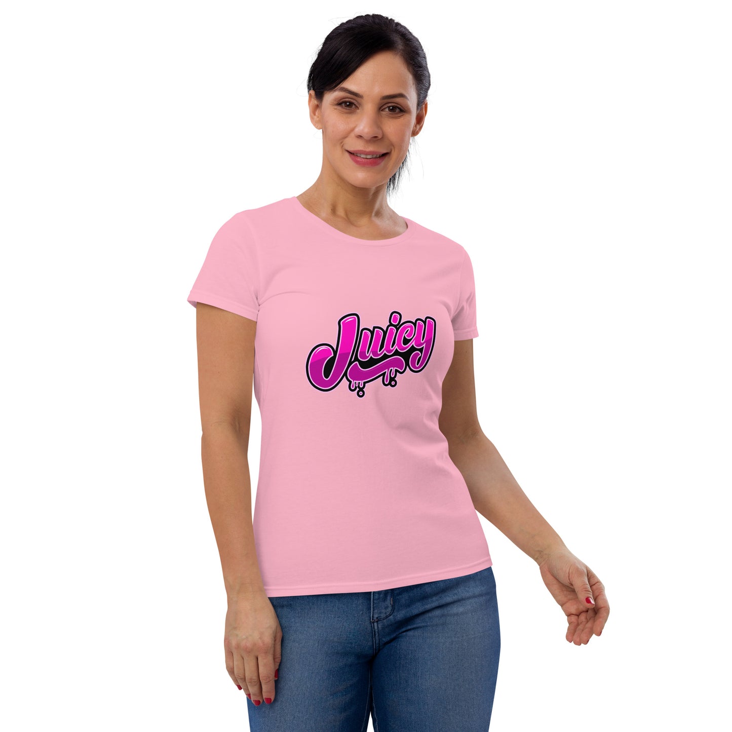 Women’s short sleeve t-shirt Pink and Black Juicy