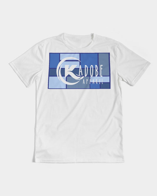 Exclusive Kadobe 2.0 Abstract Blue Boxes Logo Short Sleeve Crew Neck T Shirt