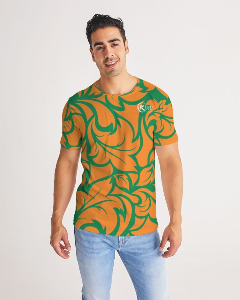 Exclusive Kadobe Orange & Green Jungle Blaze Short Sleeve Crew Neck T Shirt