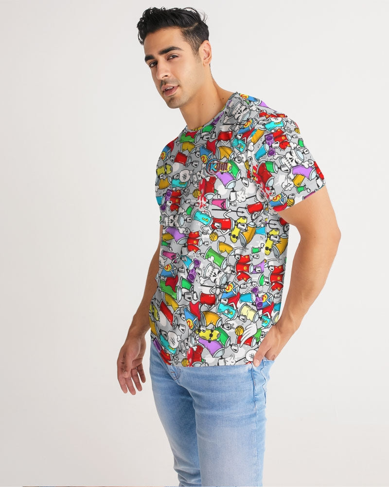 Kadobe Street Skull Graffiti Men’s Short Sleeve Crew Neck T-Shirt