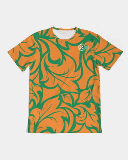 Exclusive Kadobe Orange & Green Jungle Blaze Short Sleeve Crew Neck T Shirt