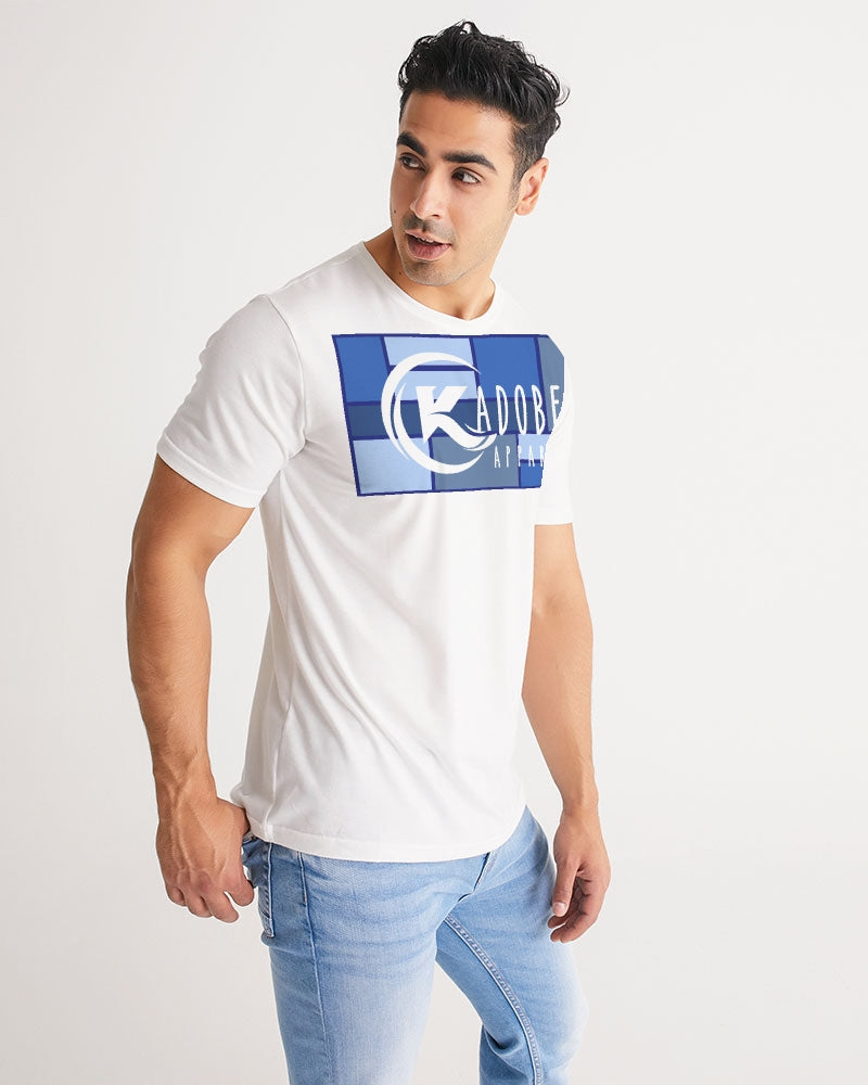 Exclusive Kadobe 2.0 Abstract Blue Boxes Logo Short Sleeve Crew Neck T Shirt
