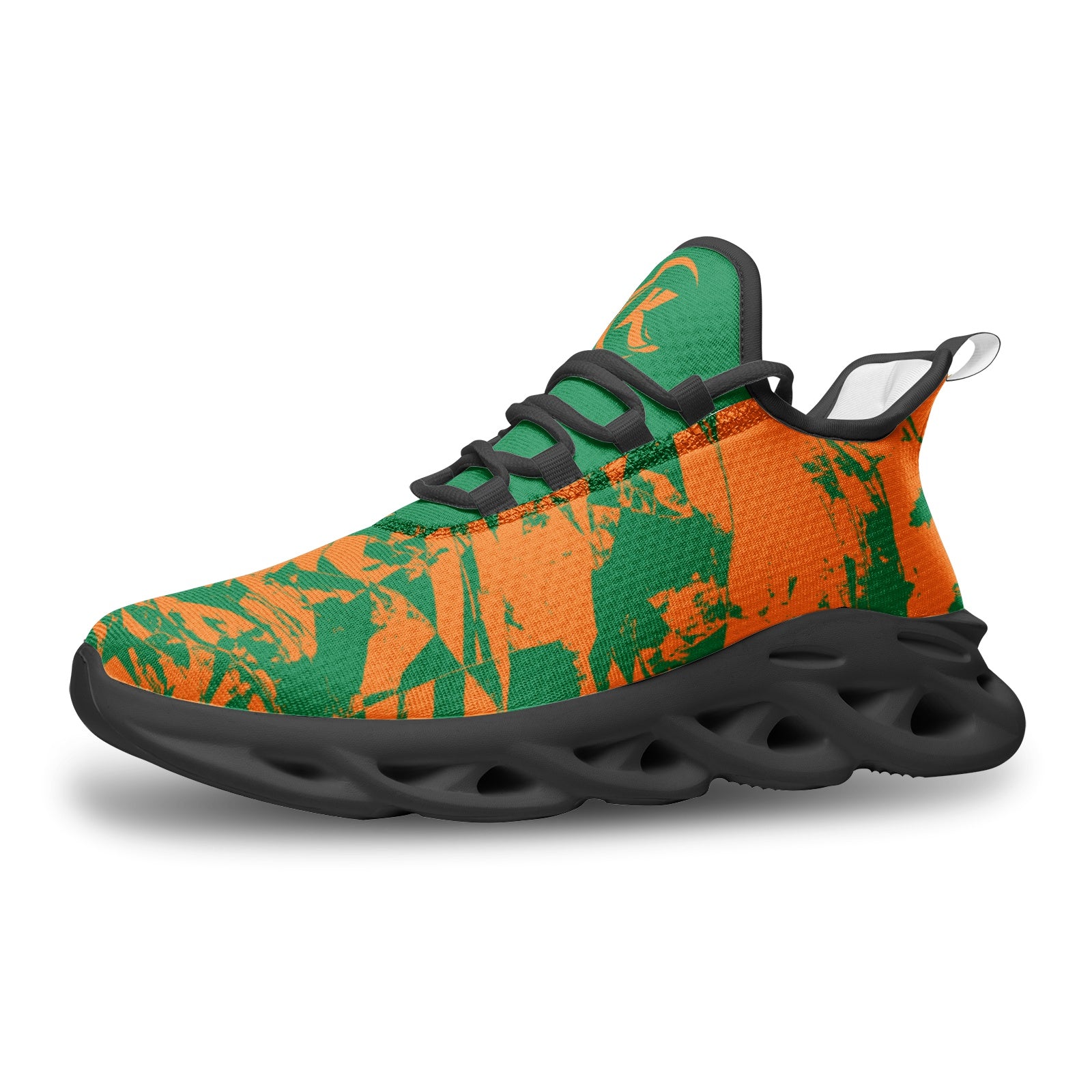Kadobe Morpheus Orange/Green Unisex Bounce Mesh Knit Sneakers