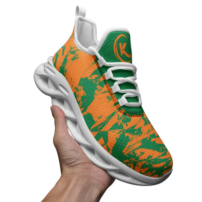 Kadobe Morpheus Orange/Green Unisex Bounce Mesh Knit Sneakers