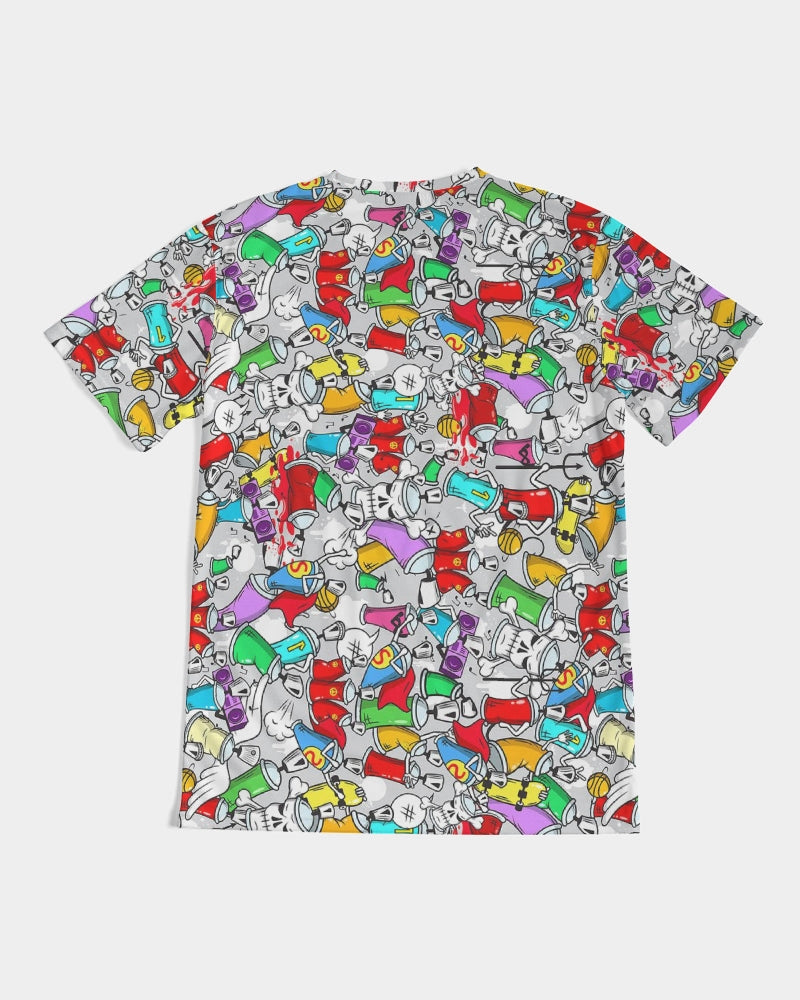 Kadobe Street Skull Graffiti Men’s Short Sleeve Crew Neck T-Shirt
