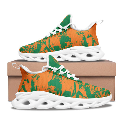 Kadobe Morpheus Orange/Green Unisex Bounce Mesh Knit Sneakers