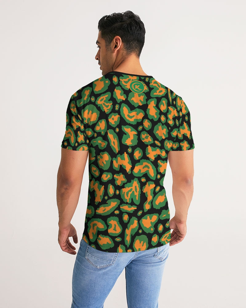 Kadobe Leopard Orange Crew Neck Short Sleeve T Shirt