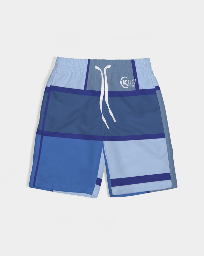 Exclusive Kadobe Abstract Blue Boxes Boys Swim Trunk