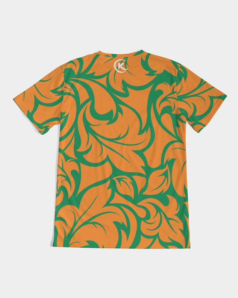 Exclusive Kadobe Orange & Green Jungle Blaze Short Sleeve Crew Neck T Shirt
