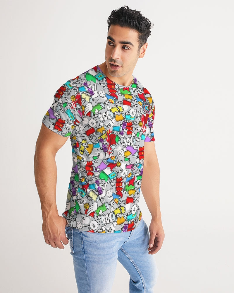 Kadobe Street Skull Graffiti Men’s Short Sleeve Crew Neck T-Shirt
