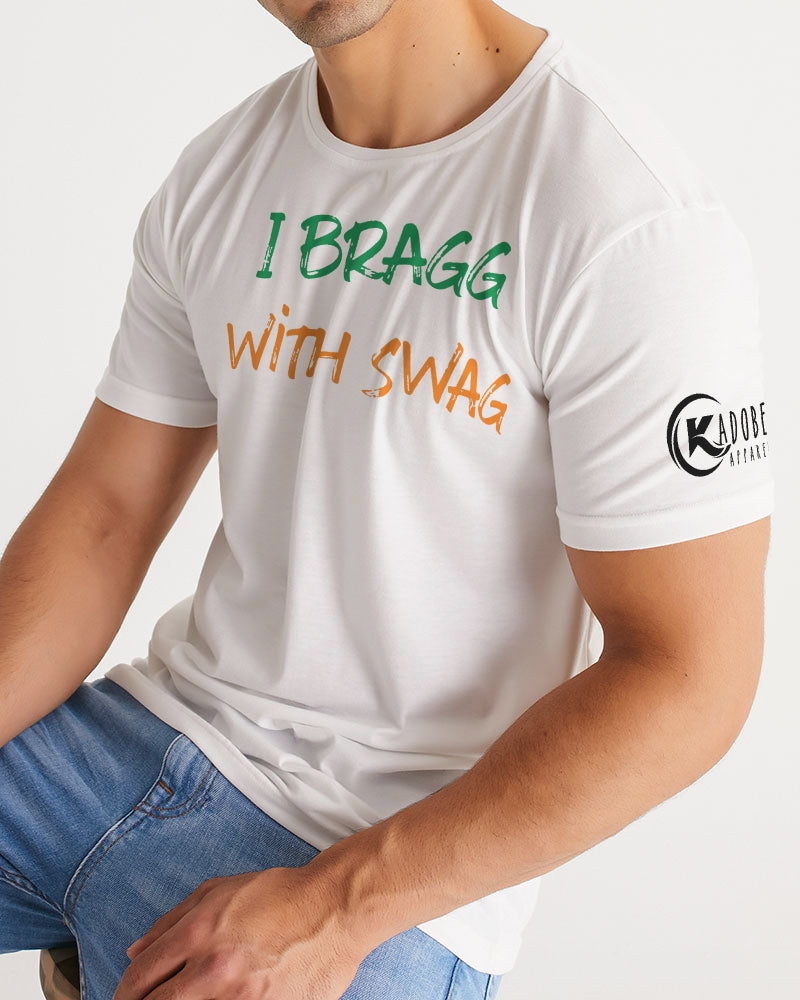 Kadobe I Bragg With Swag White Crew Neck Short Sleeve T Shirt