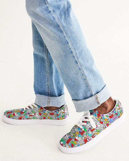Kadobe Street Skull Graffiti Men’s Lace Up Canvas Shoe