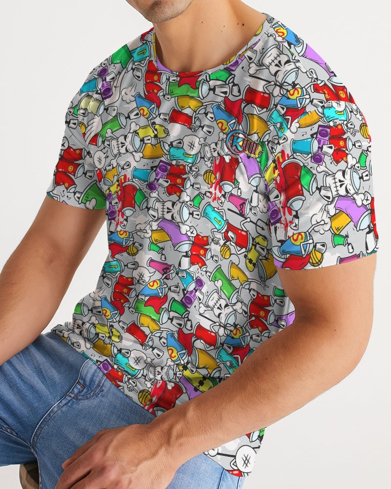 Kadobe Street Skull Graffiti Men’s Short Sleeve Crew Neck T-Shirt