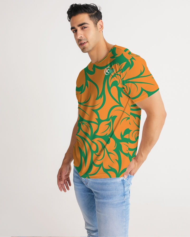 Exclusive Kadobe Orange & Green Jungle Blaze Short Sleeve Crew Neck T Shirt