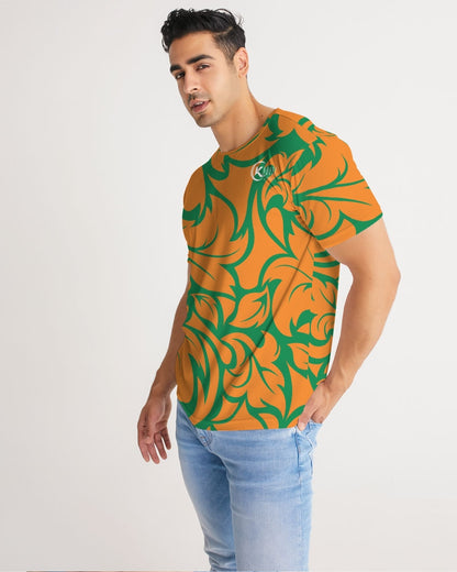 Exclusive Kadobe Orange & Green Jungle Blaze Short Sleeve Crew Neck T Shirt