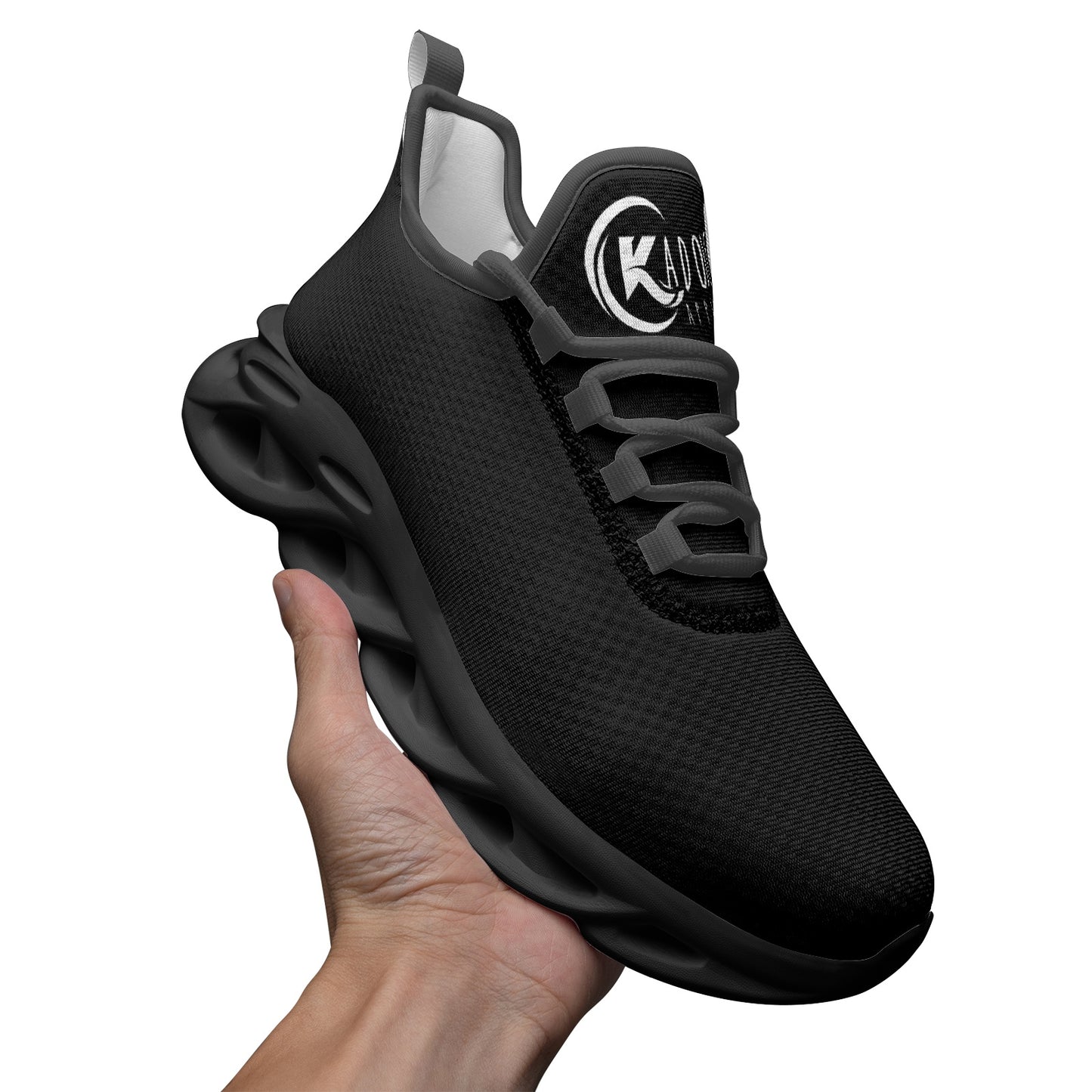 Kadobe Exclusive Classic Black Unisex Bounce Mesh Knit Sneakers