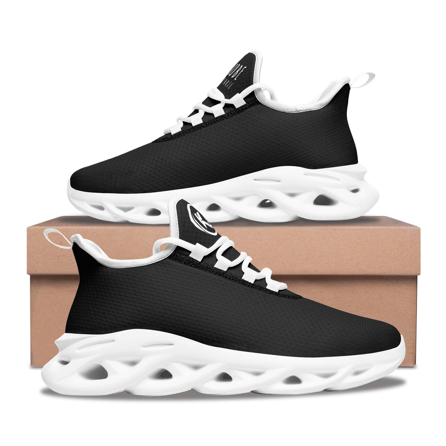 Kadobe Exclusive Classic Black Unisex Bounce Mesh Knit Sneakers