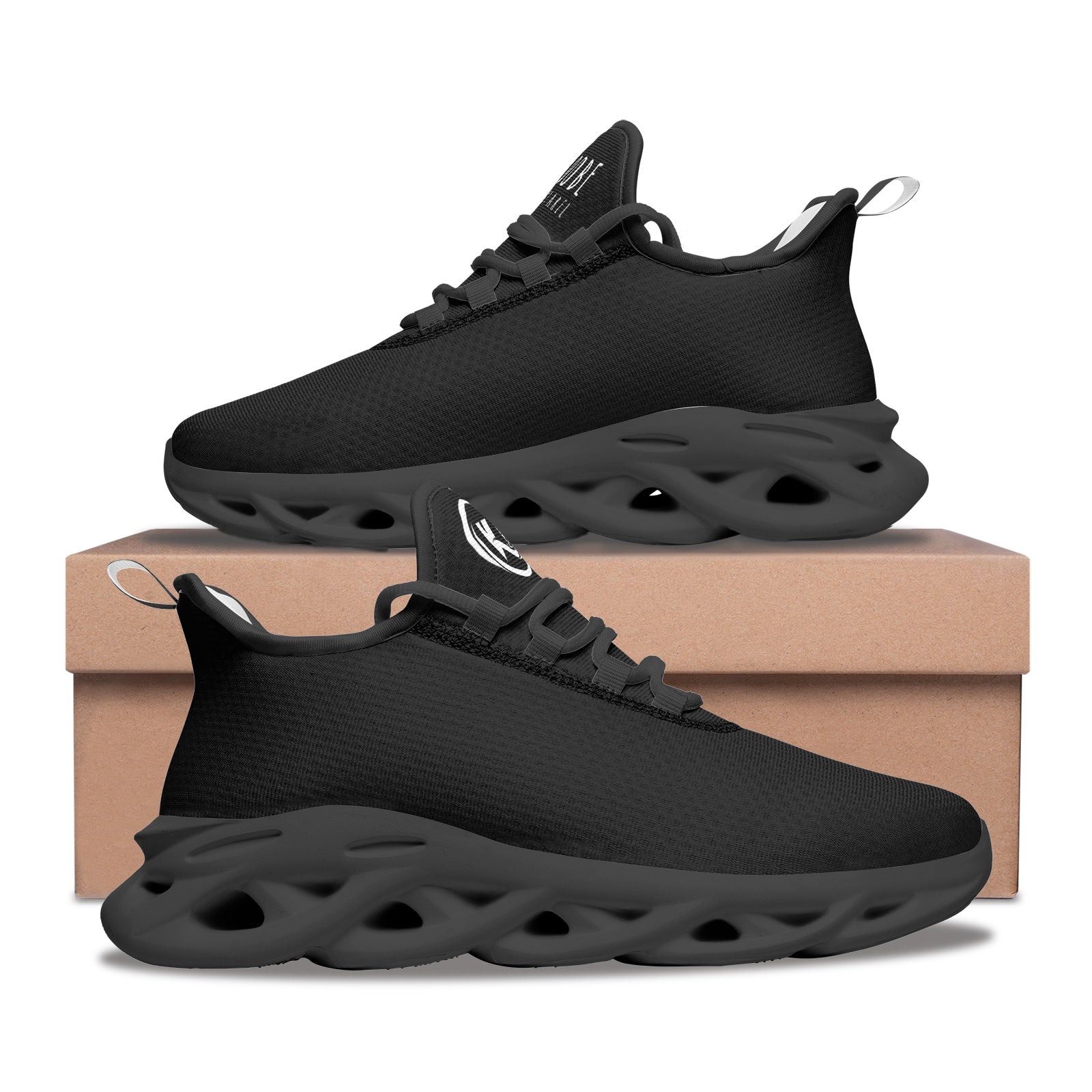 Kadobe Exclusive Classic Black Unisex Bounce Mesh Knit Sneakers