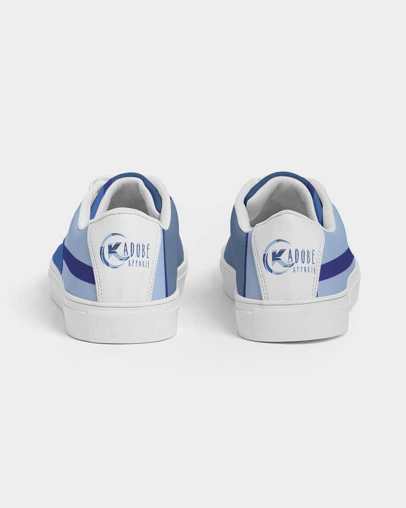 Exclusive Kadobe Abstract Blue Boxes Men’s Faux-Leather Sneaker